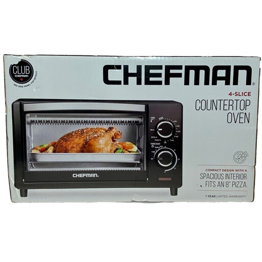 Chefman Countertop Baking Oven Broiling 4-Slice Toasting Roasting & More NIB